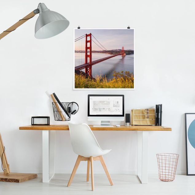 Poster Skyline Golden Gate Bridge in San Francisco