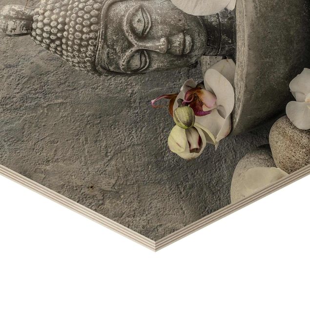 Bilder Zen Buddha, Orchideen und Steine