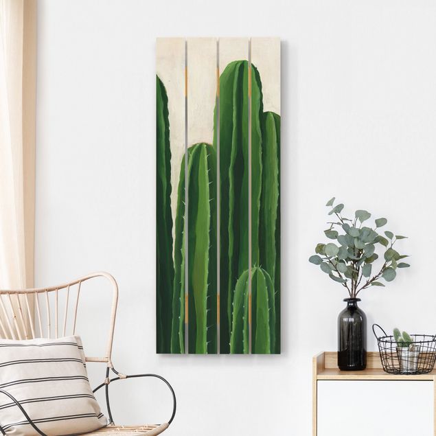 Holzbilder Blumen Lieblingspflanzen - Kaktus