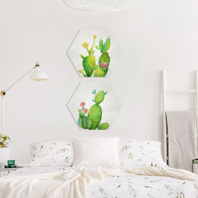 Wandbilder Blumen Kaktusfamilie Set I