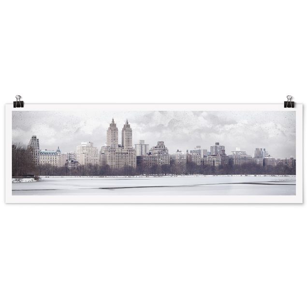 Poster Skyline No.YK2 New York im Schnee