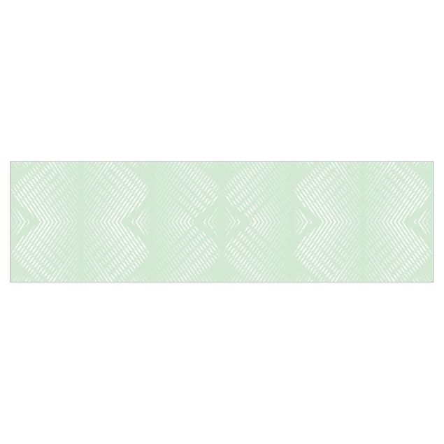 Küchenrückwand - Rautenmuster mit Streifen in Mintgrün