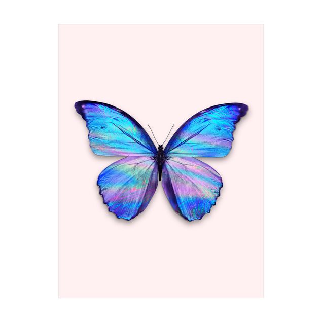 Weißer Teppich Holografischer Schmetterling