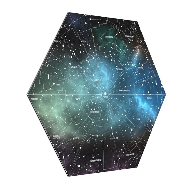 Wandbilder Modern Sternbilder Karte Galaxienebel