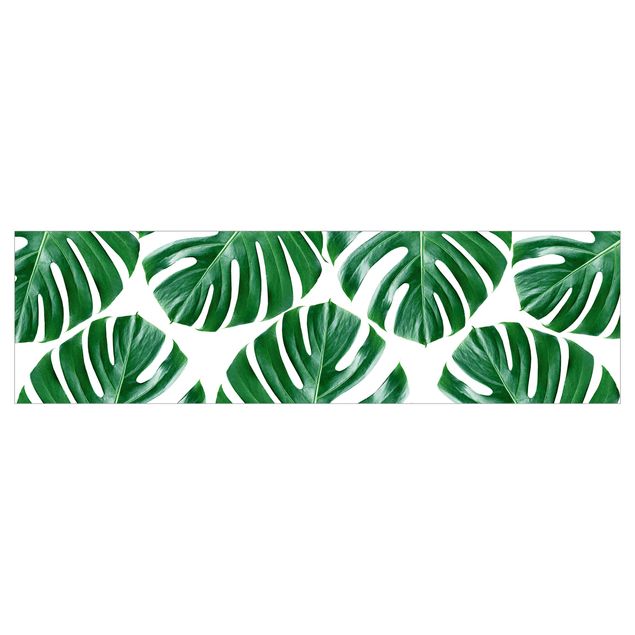 Küchenrückwand - Tropische grüne Blätter Monstera