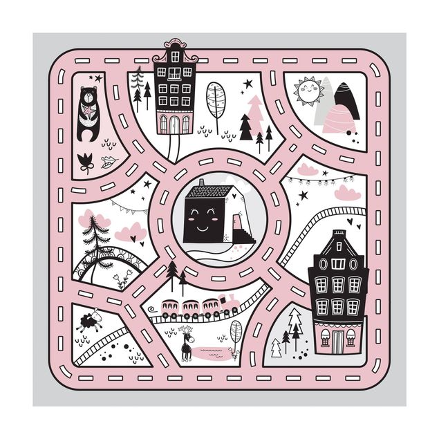 Moderne Teppiche Skandinavien - Die rosane Stadt