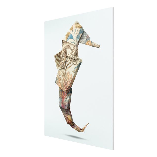 Wandbilder Kunstdrucke Origami Seepferdchen