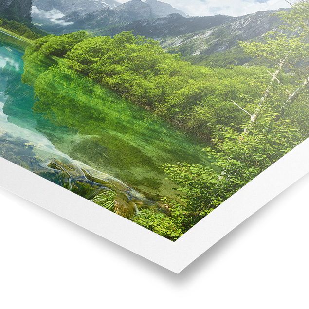 Poster Naturbilder Bergsee mit Spiegelung