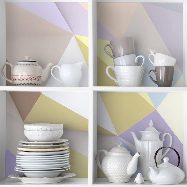 Küchen Deko Geometrische Pastell Dreiecke in 3D