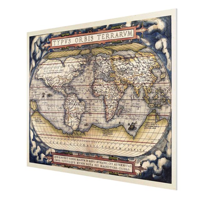 Wandbilder Retro Historische Weltkarte Typus Orbis Terrarum