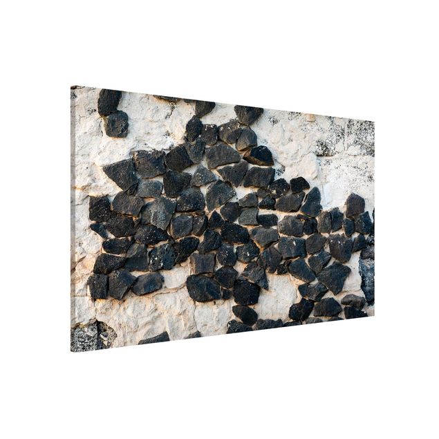 Küchen Deko Mauer mit Schwarzen Steinen