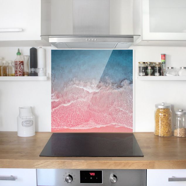 Glasrückwand Küche Ozean in Pink