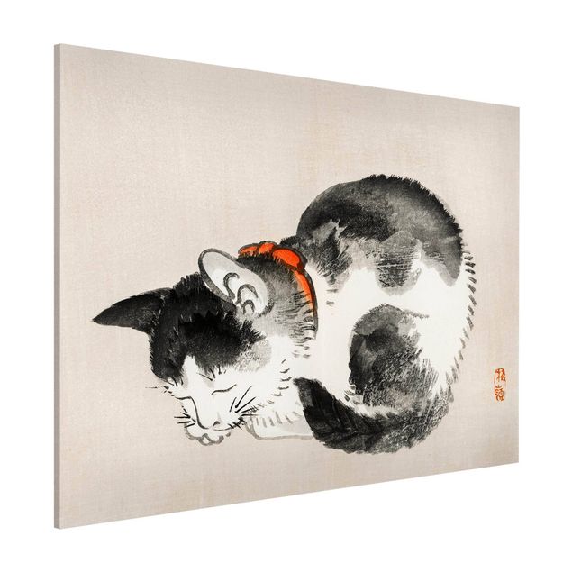 Küche Dekoration Asiatische Vintage Zeichnung Schlafende Katze
