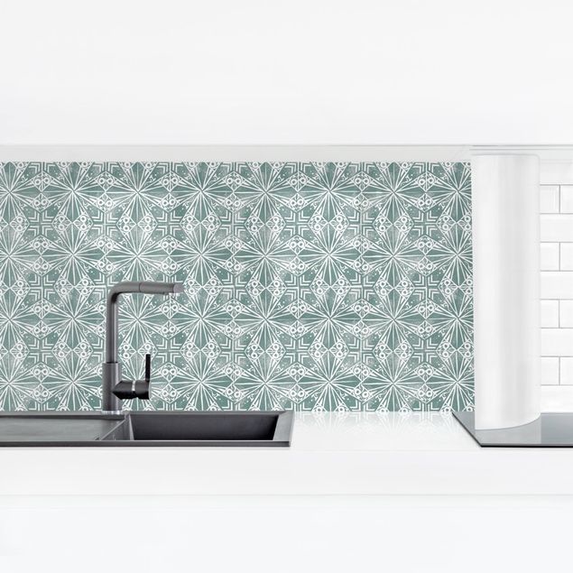 Küchenrückwand Folie selbstklebend Vintage Muster Geometrische Fliesen
