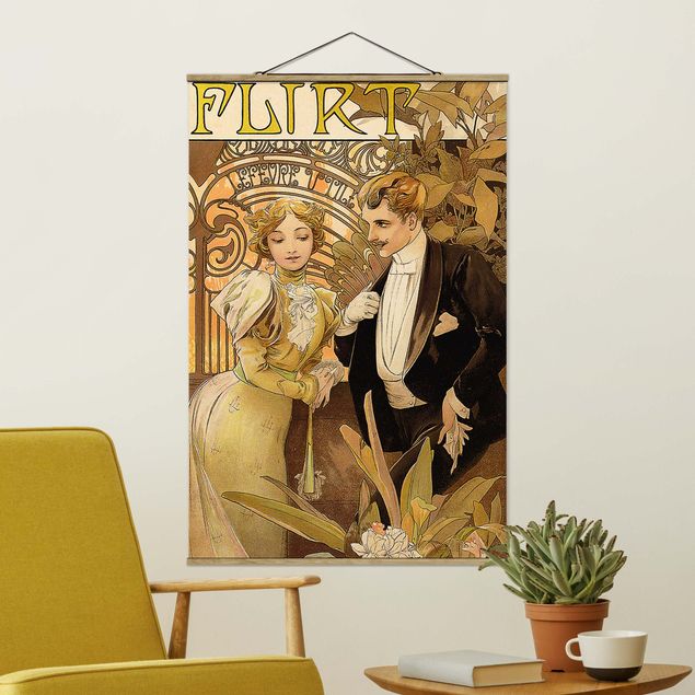 Bilder Art Deco Alfons Mucha - Werbeplakat für Flirt Biscuits