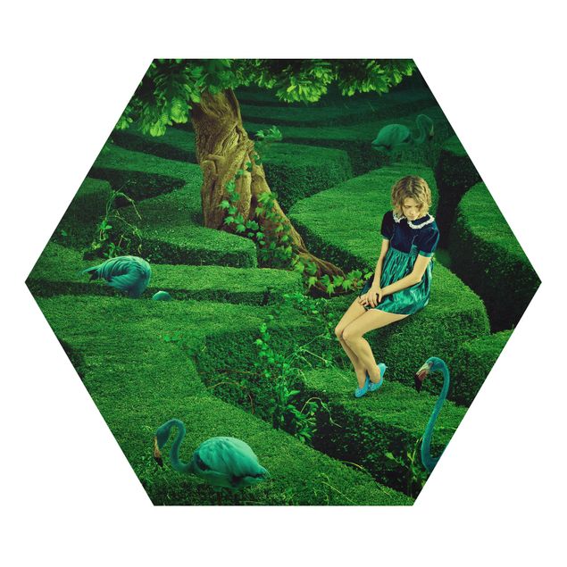 Wandbilder Grün Frau im Labyrinth