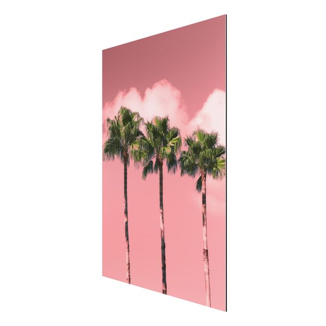 Wandbilder Floral Palmen vor Himmel Rosa