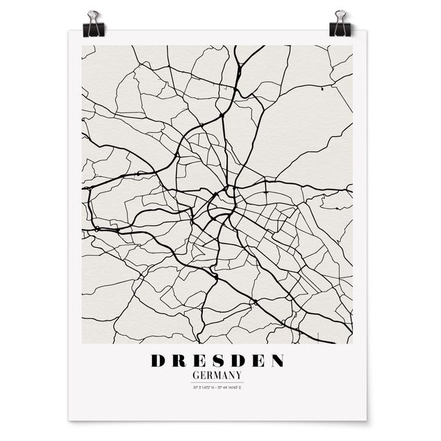Städteposter Stadtplan Dresden - Klassik