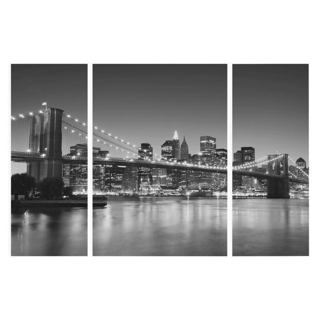 Skyline Leinwandbild Brooklyn Brücke in New York II