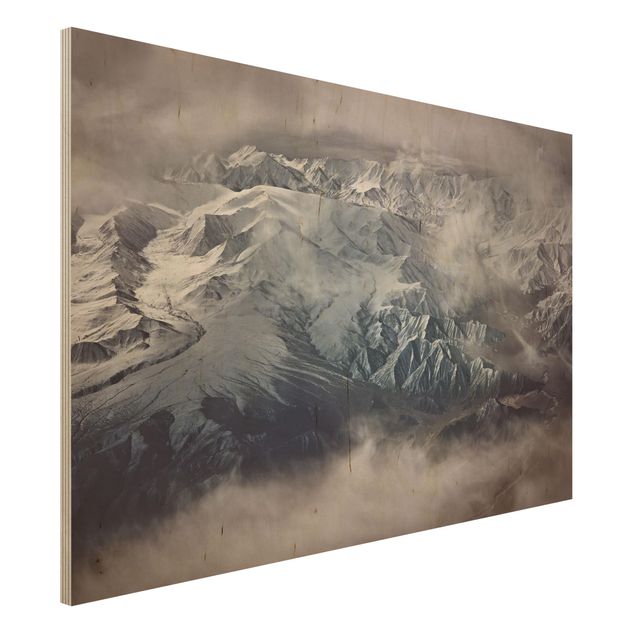 Holzbilder Landschaften Berge von Tibet