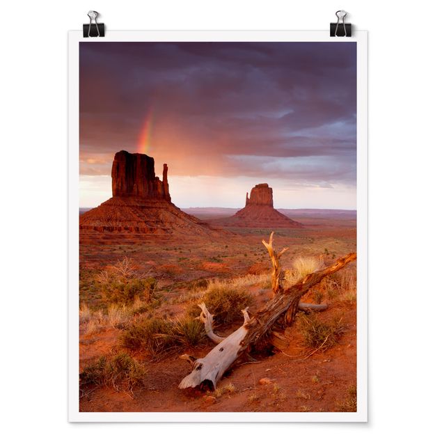 Poster Naturbilder Monument Valley bei Sonnenuntergang