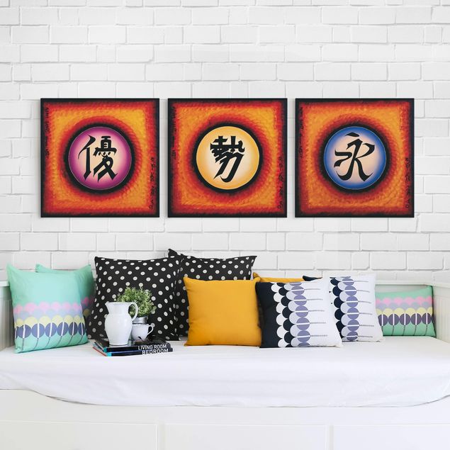 Leinwandbilder Sprüche Chinese Signs Trio