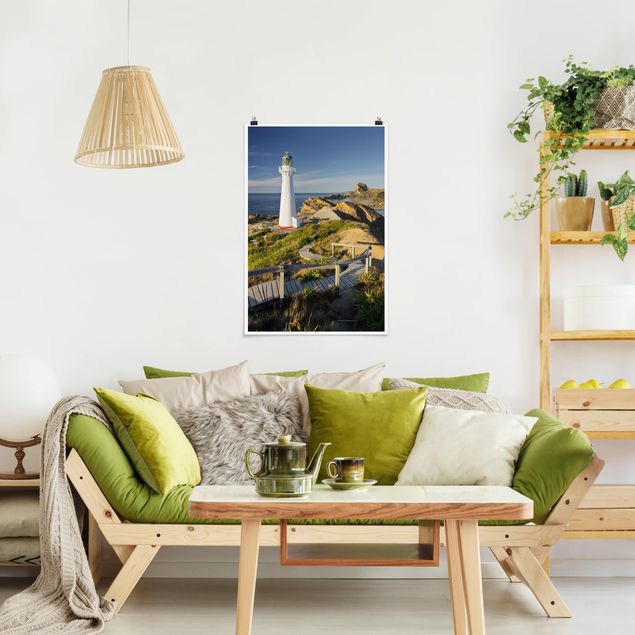 Wandbilder Strände Castle Point Leuchtturm Neuseeland