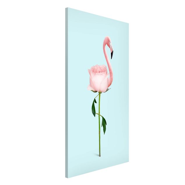 Küche Dekoration Flamingo mit Rose