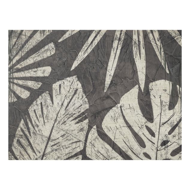 Glas Spritzschutz - Palmenblätter vor Dunkelgrau - Querformat - 4:3