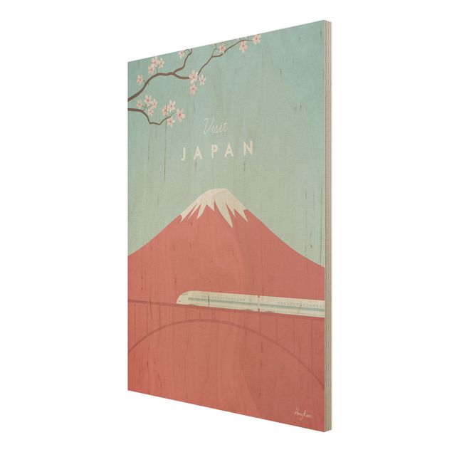 Holzbild Natur Reiseposter - Japan