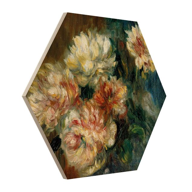 Holzbild Blumen Auguste Renoir - Vase Pfingstrosen