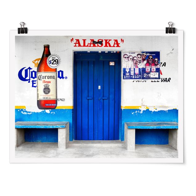 Spruch Poster ALASKA Blue Bar