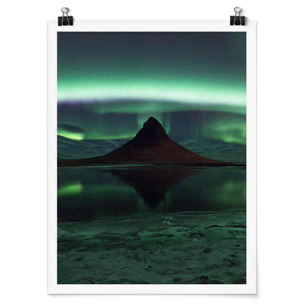 Poster Natur Polarlicht in Island
