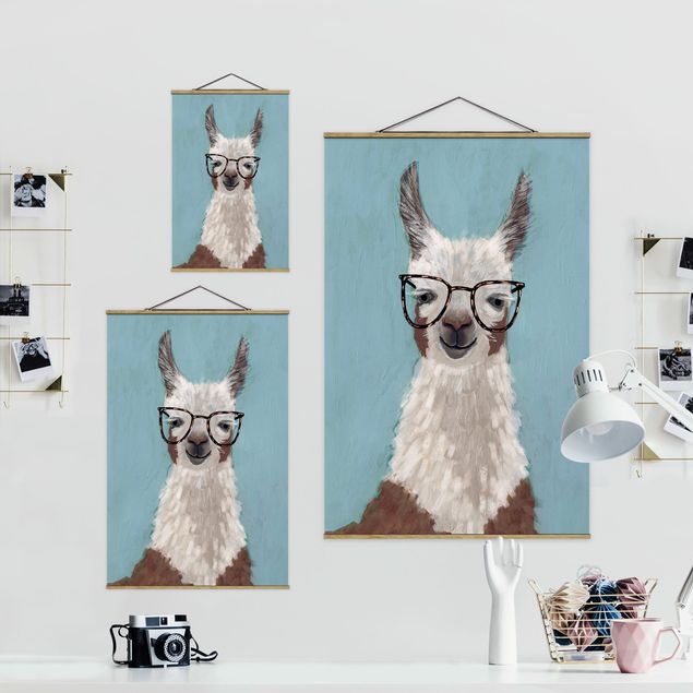 Wandbilder Lama mit Brille II