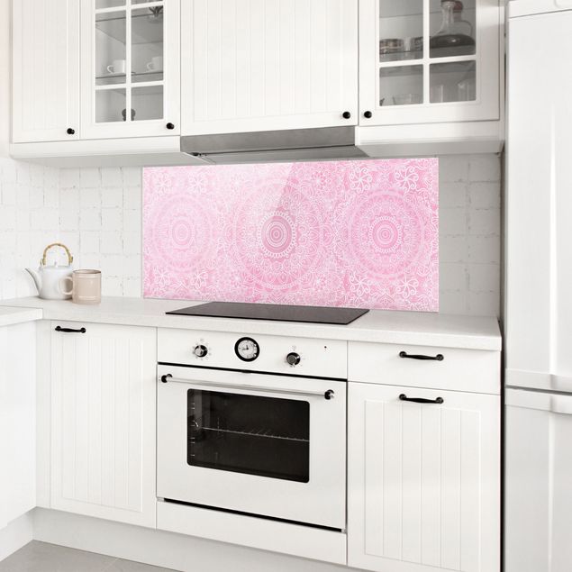 Glasrückwand Küche Muster Muster Mandala Rosa