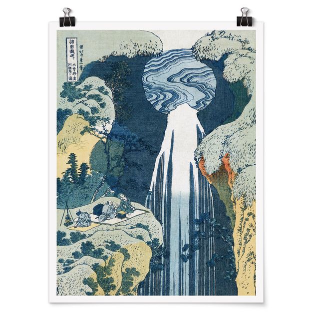 Kunstdrucke Poster Katsushika Hokusai - Der Wasserfall von Amida