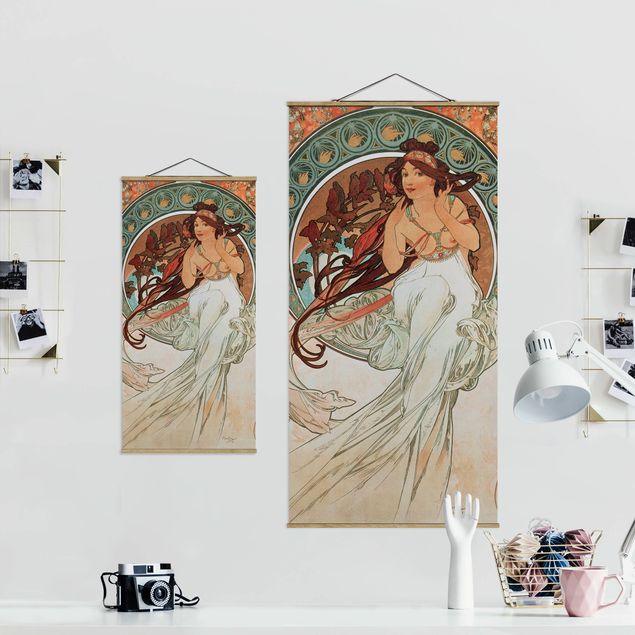 Wandbilder Retro Alfons Mucha - Vier Künste - Die Musik