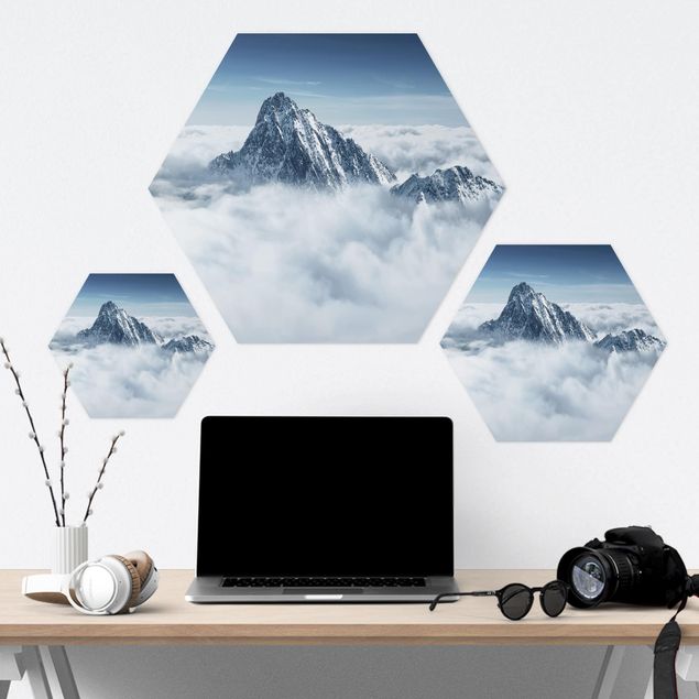 Hexagon Bilder Die Alpen über den Wolken