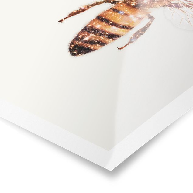 Wandbilder Biene mit Glitzer