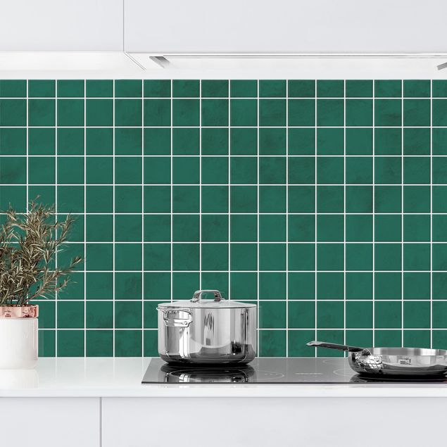 Wanddeko Küche Mosaik Beton Fliesen - Grün