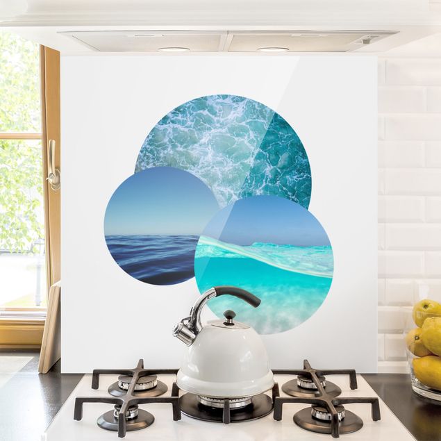 Wanddeko Küche Ozeane im Kreis