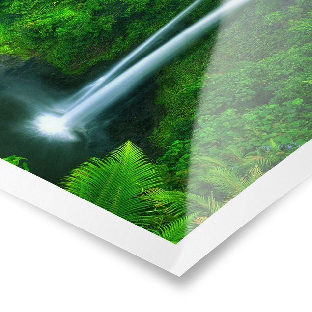Poster Naturbilder Paradiesischer Wasserfall