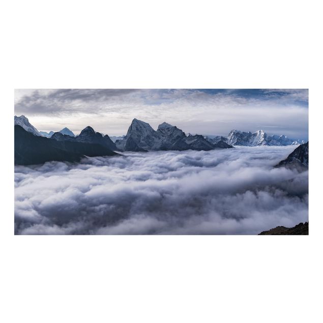Spritzschutz Glas - Wolkenmeer im Himalaya - Querformat - 2:1