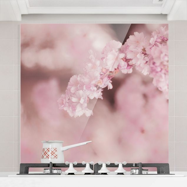 Küche Dekoration Kirschblüte im Violetten Licht