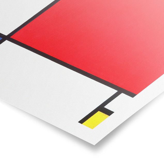 Kunstkopie Poster Piet Mondrian - Komposition Rot Blau Gelb