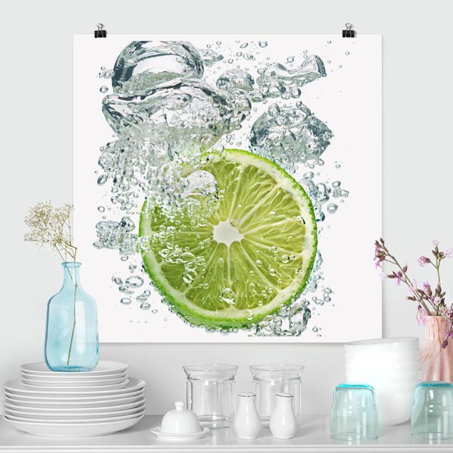 Wandbilder Früchte Lime Bubbles