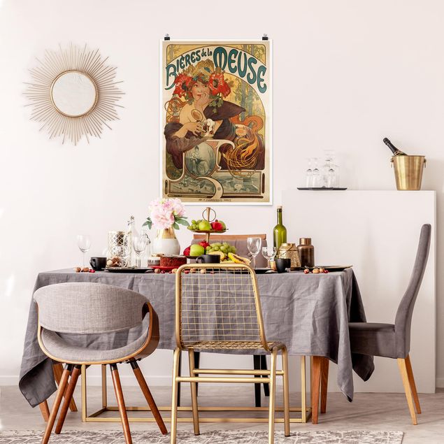Küchen Deko Alfons Mucha - Plakat für La Meuse Bier