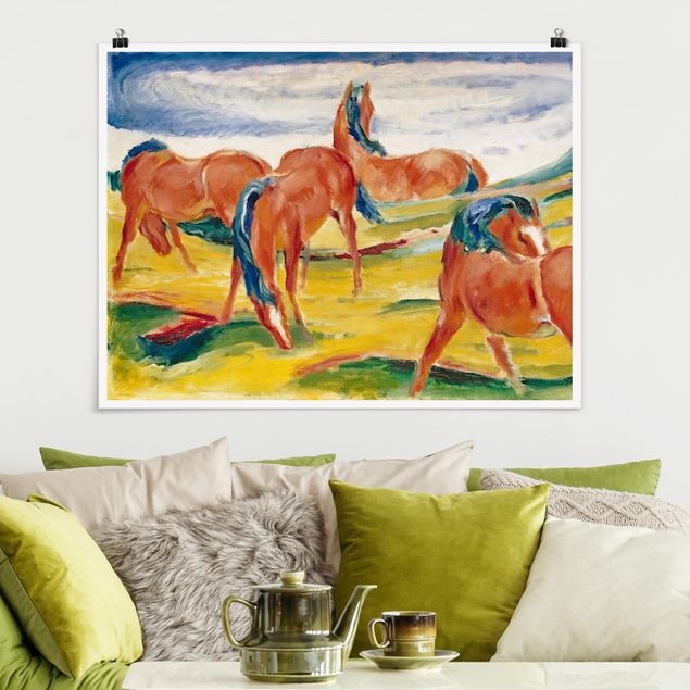 Expressionismus Bilder Franz Marc - Weidende Pferde