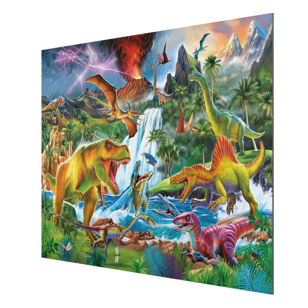 Wandbilder Tiere Dinosaurier im Urzeitgewitter