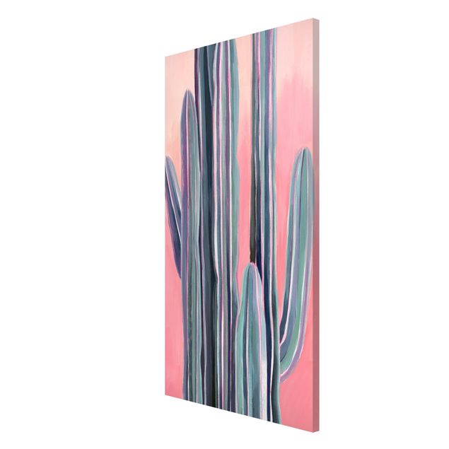 Wandbilder Floral Kaktus auf Rosa I